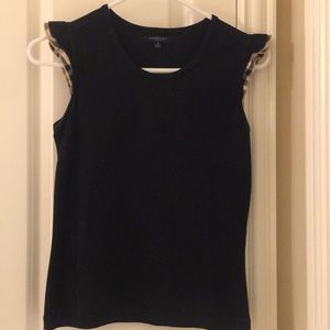 Black Burberry shirt.